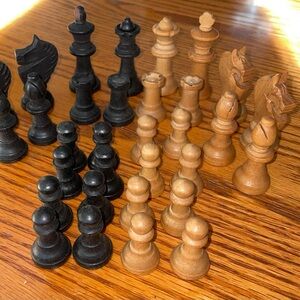 Vintage Wood Chess pieces (full set)  Staunton.